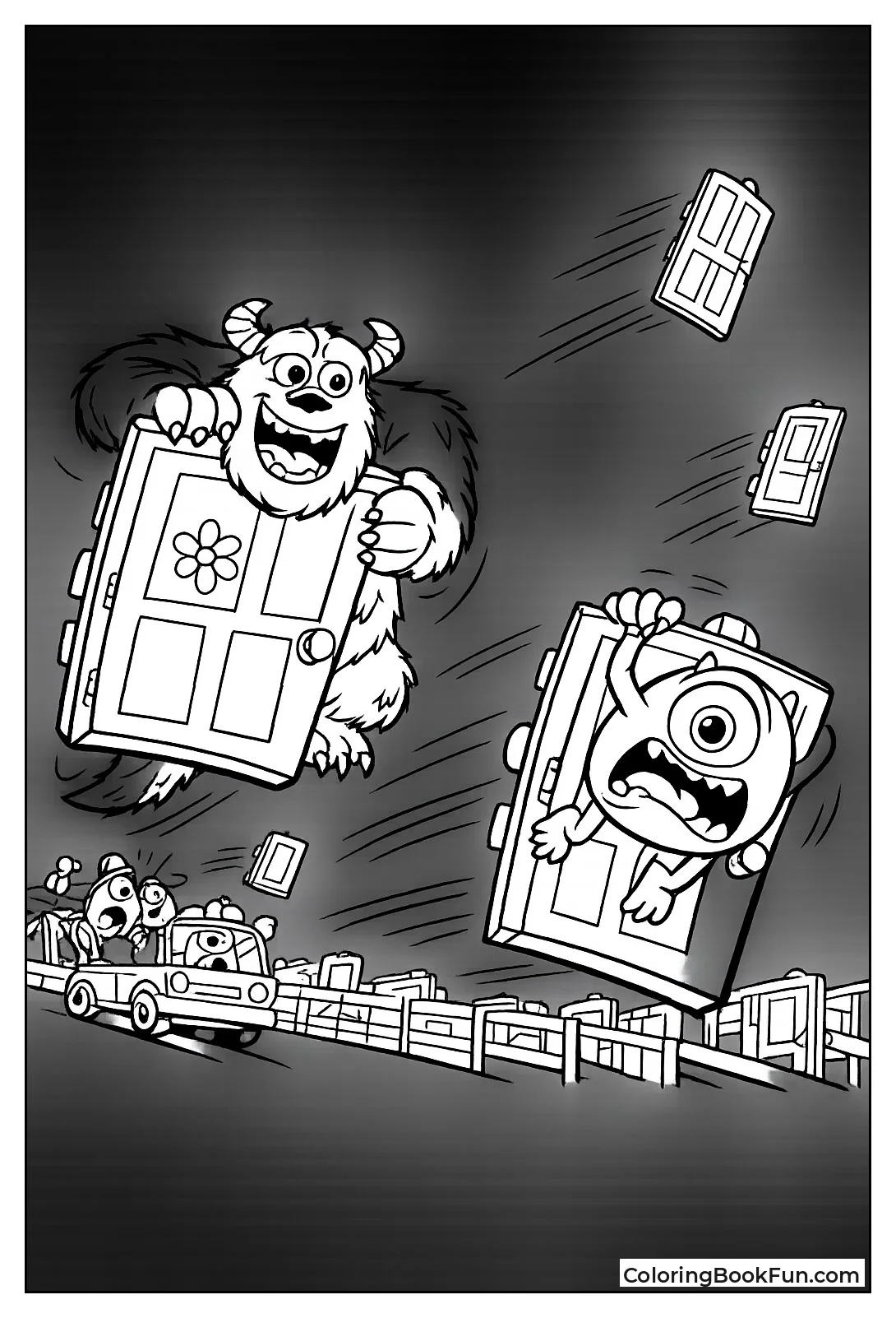 Sulley Mike Chase Flying Doors