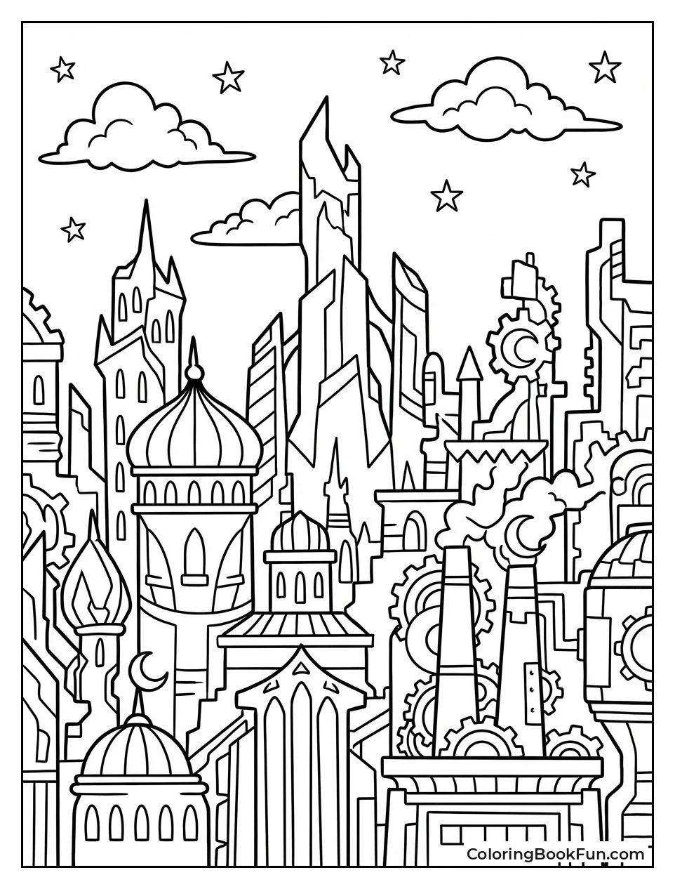 Glowing Monstropolis Night Skyline