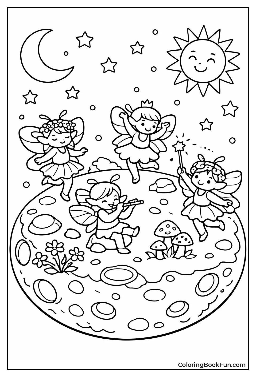 Fairies Dance in Moon Garden