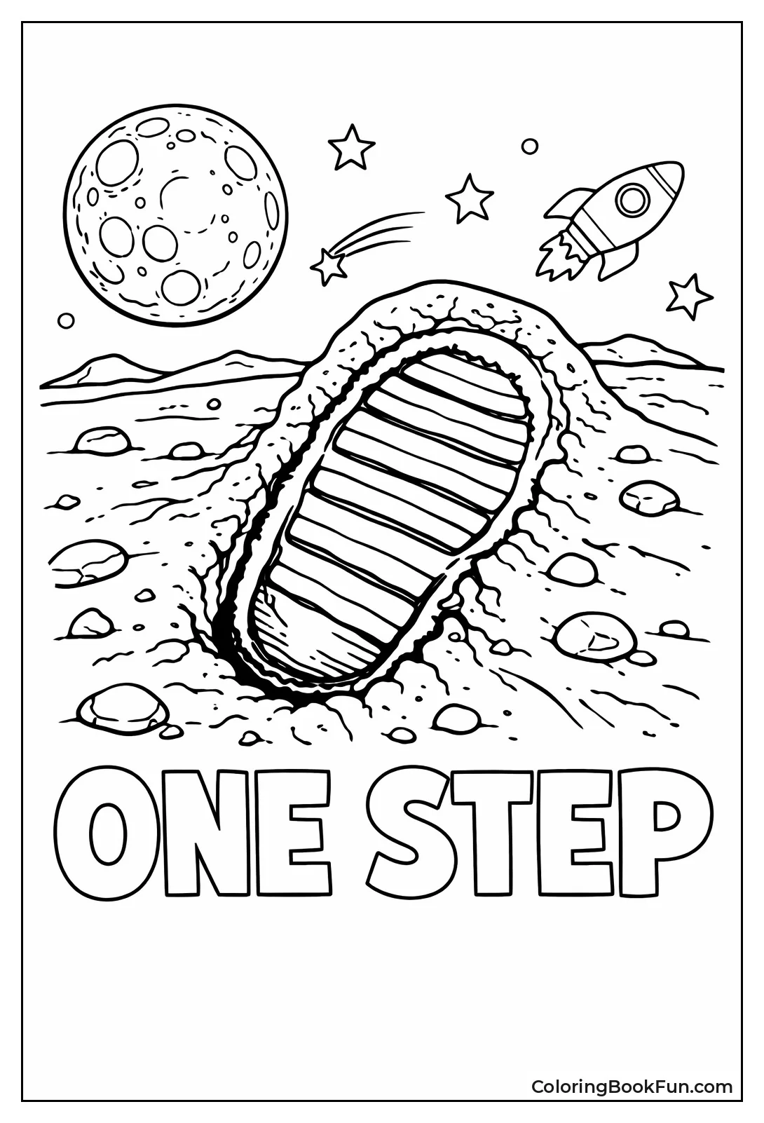 Boot Print Marks Moon Dust