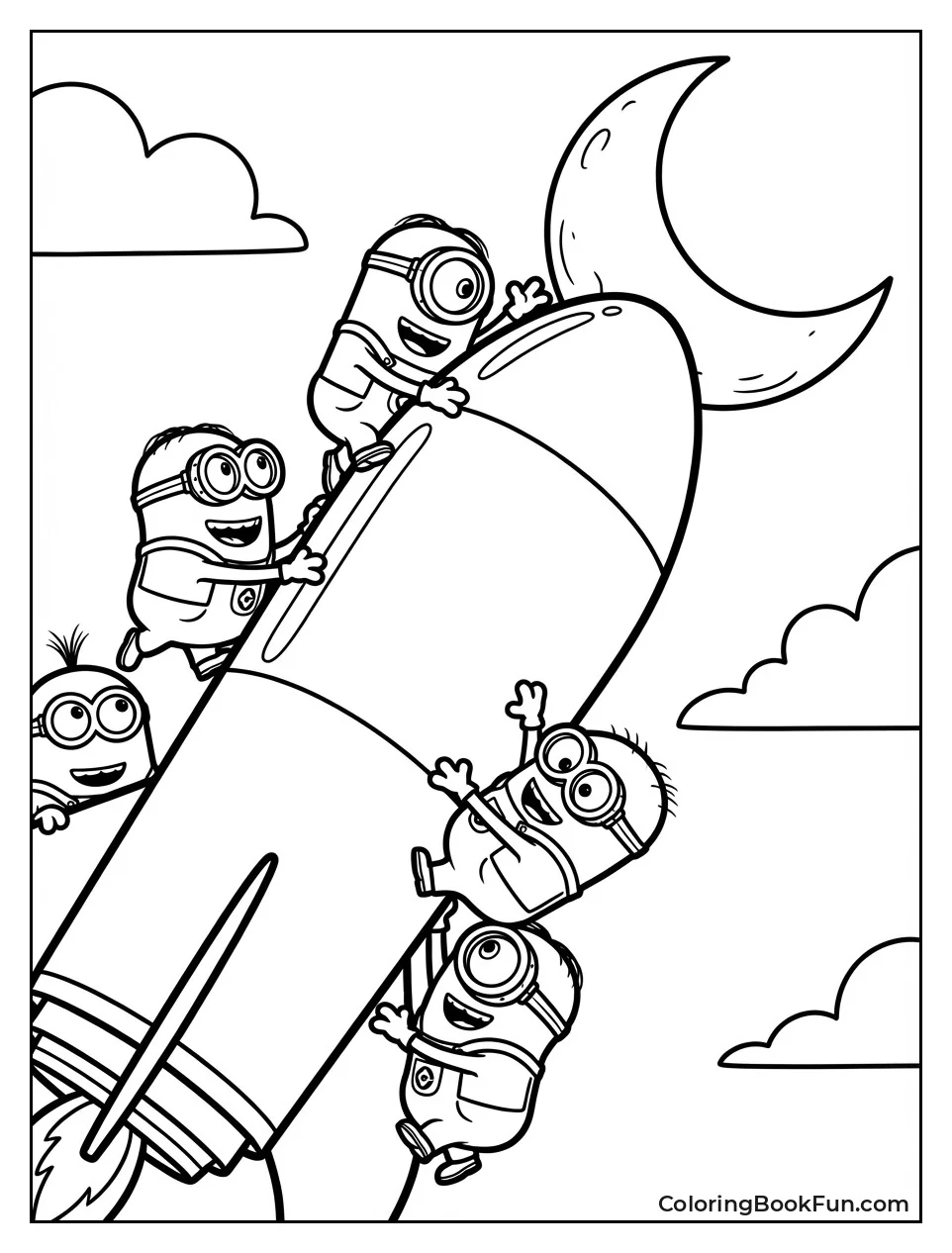 Minions Climb Rocket to Moon