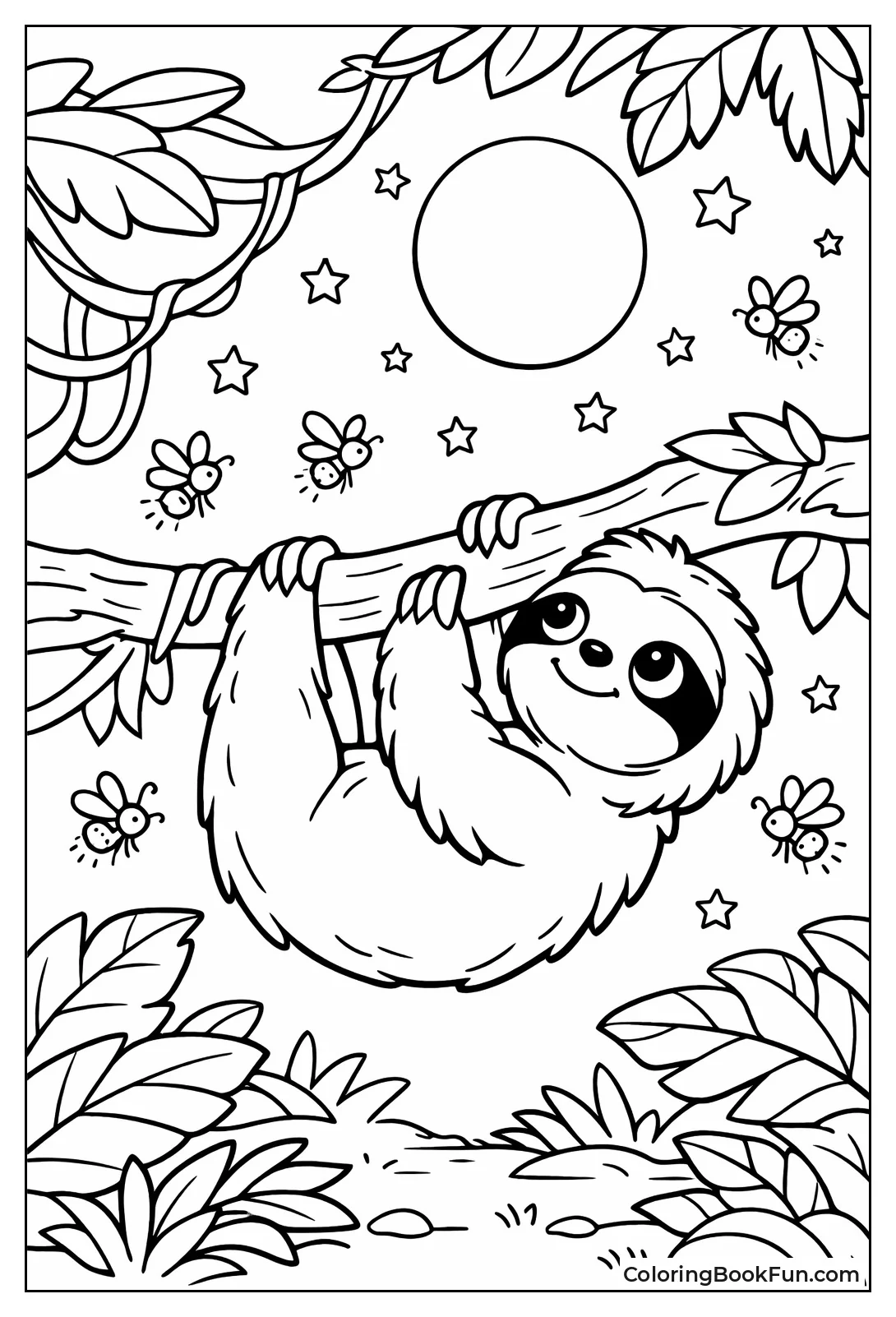 Sloth Gazing at Moon