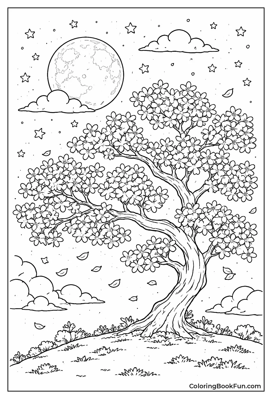 Moonlit Sakura Night