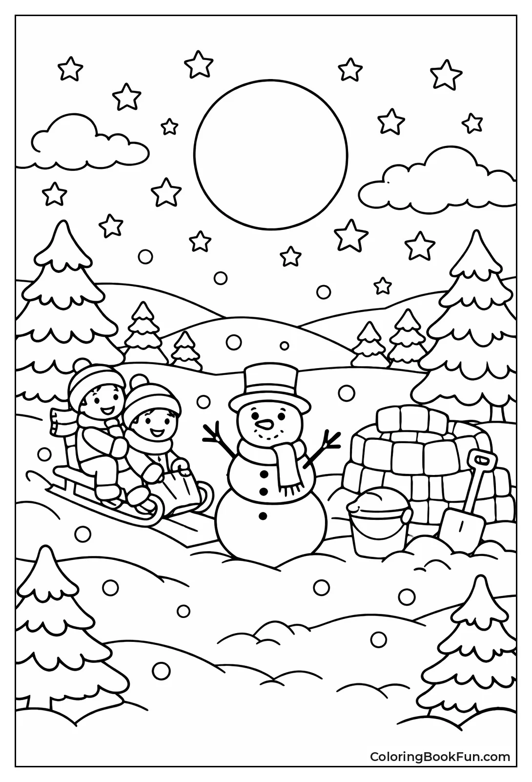 Moonlit Snowy Meadow