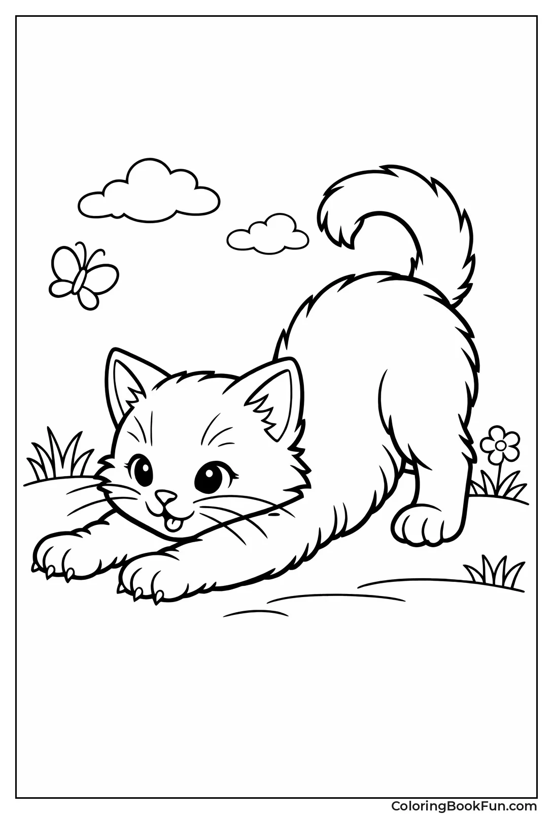 Kitten Stretching in Morning