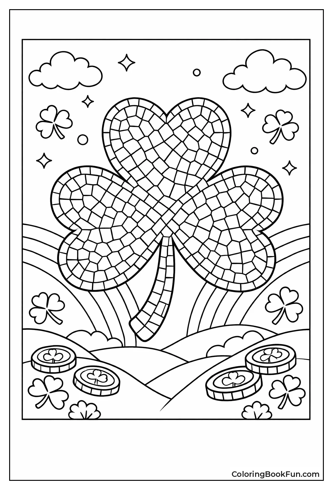 Mosaic Shamrock Tile Design
