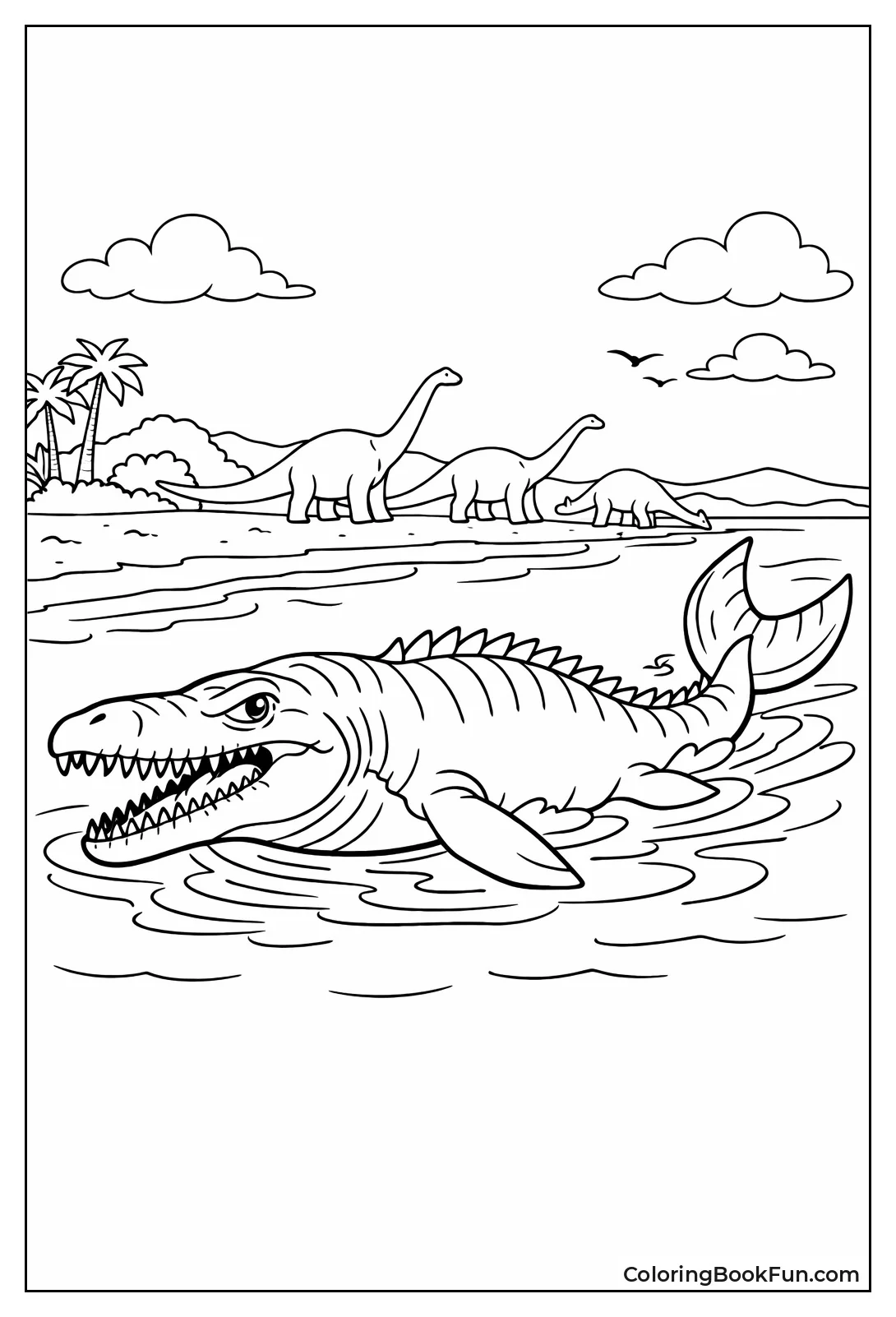 Mosasaurus Patrols Coastal Waters