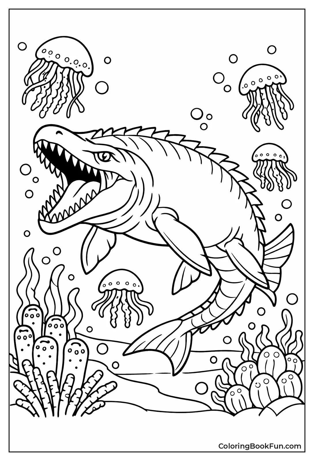 Mosasaurus in Glowing Depths