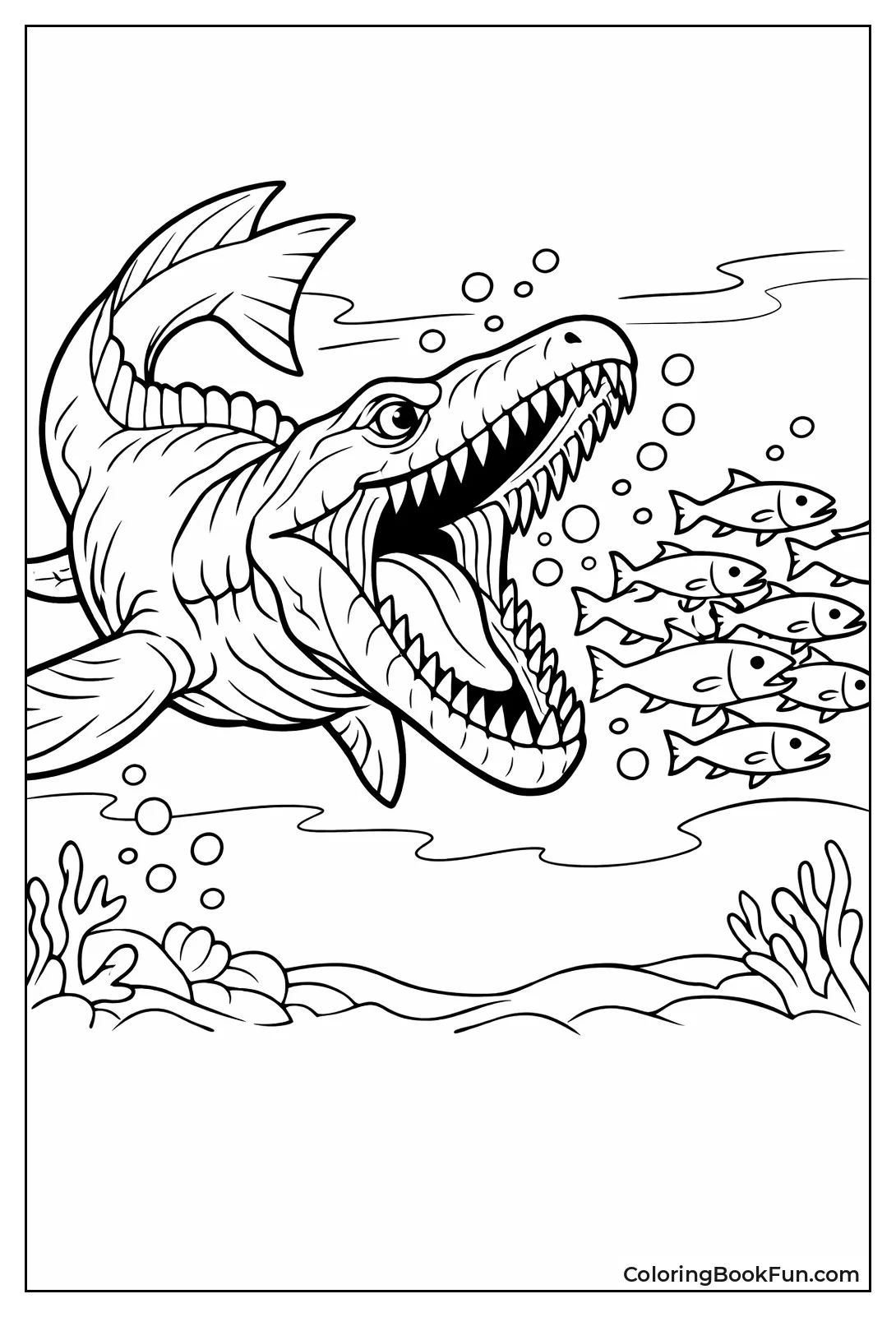 Mosasaurus Lunges at Fish