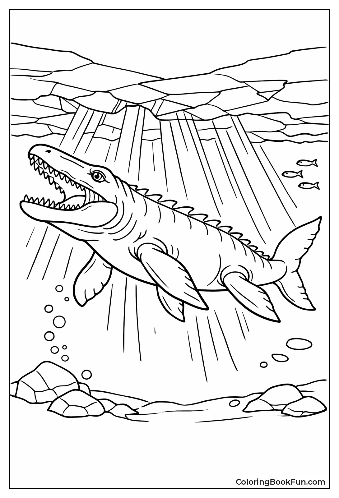 Mosasaurus Swims under Ice