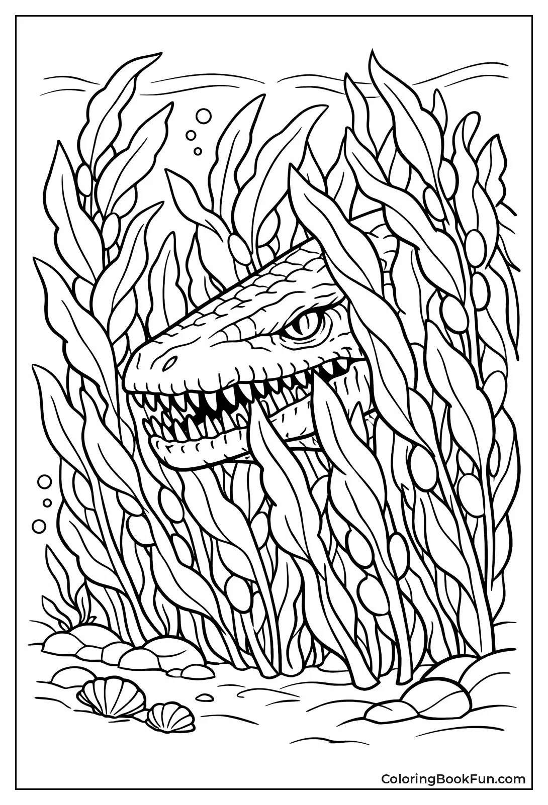 Mosasaurus Hides in Kelp