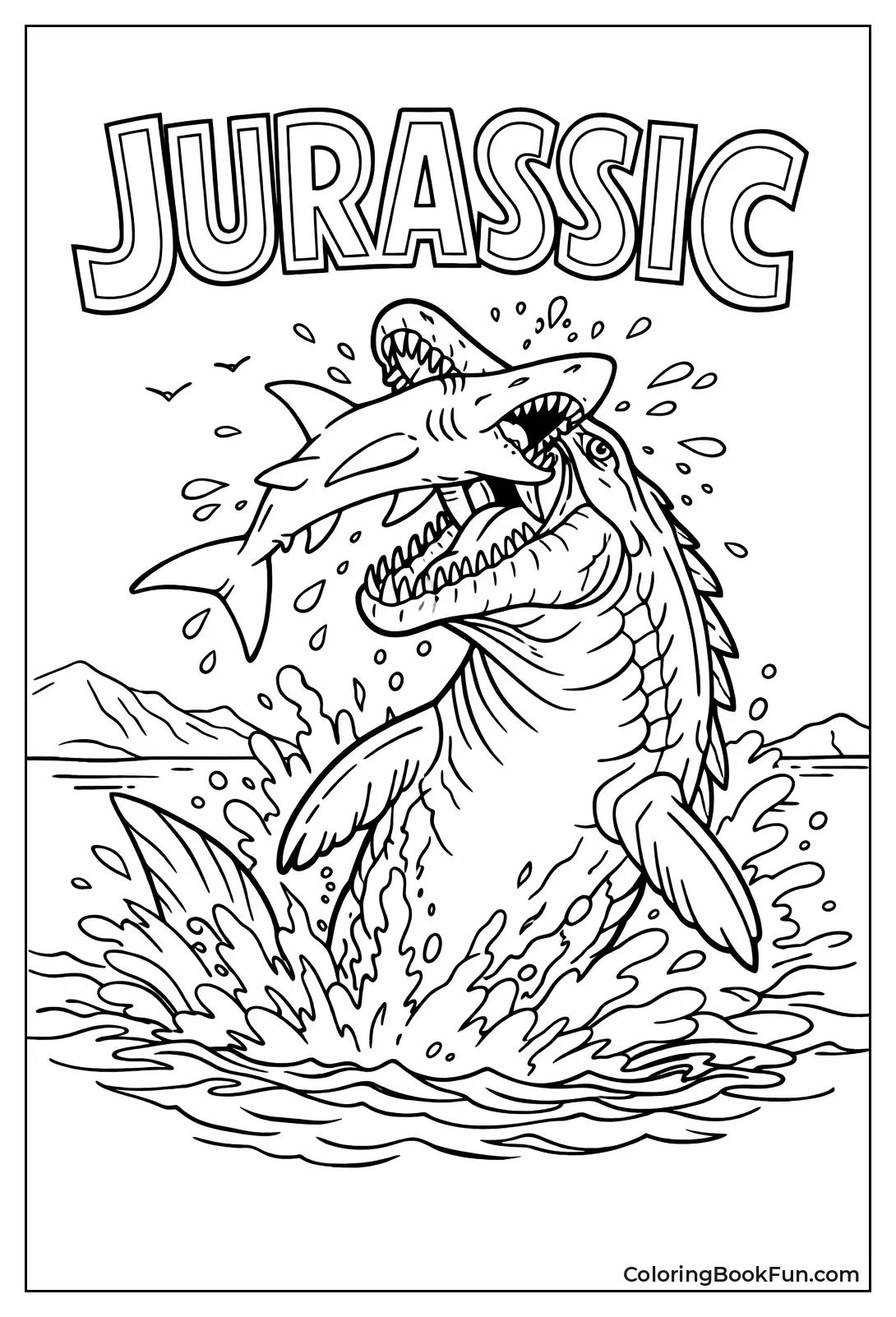 Mosasaurus Leaps from the Lagoon