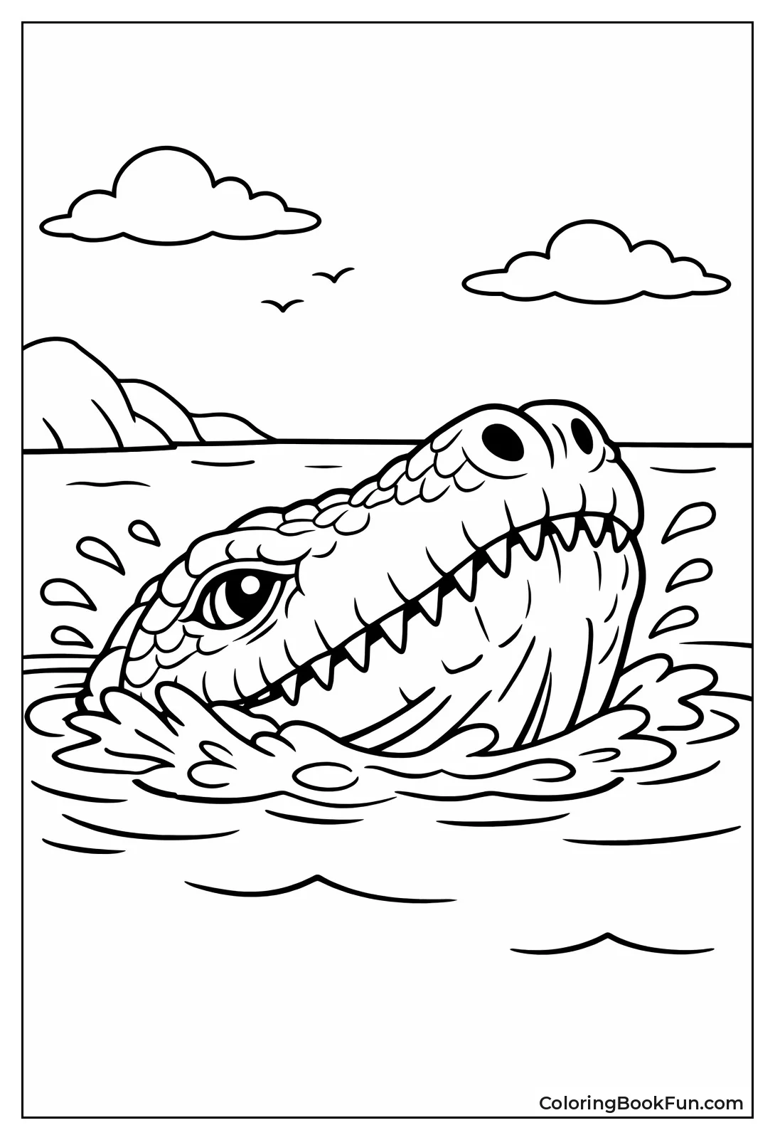 Mosasaurus Breathes at Surface