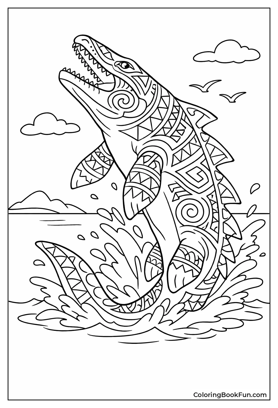 Tribal Patterned Mosasaurus Body
