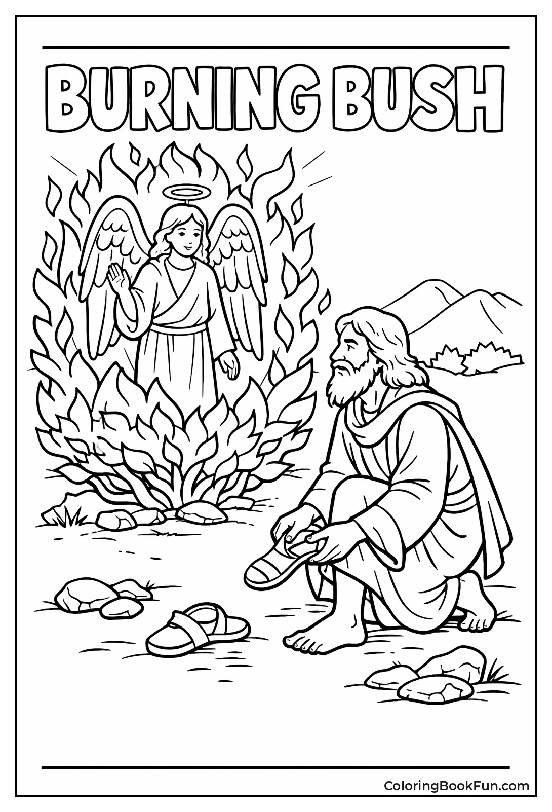 Moses Kneels at Burning Bush