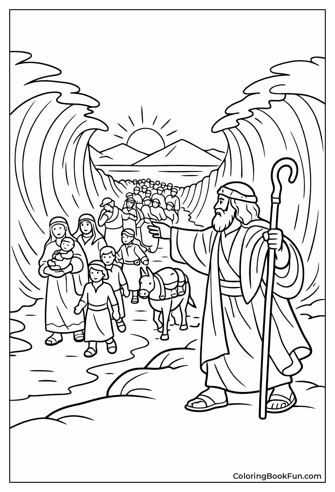 Israelites Cross Dry Sea Path