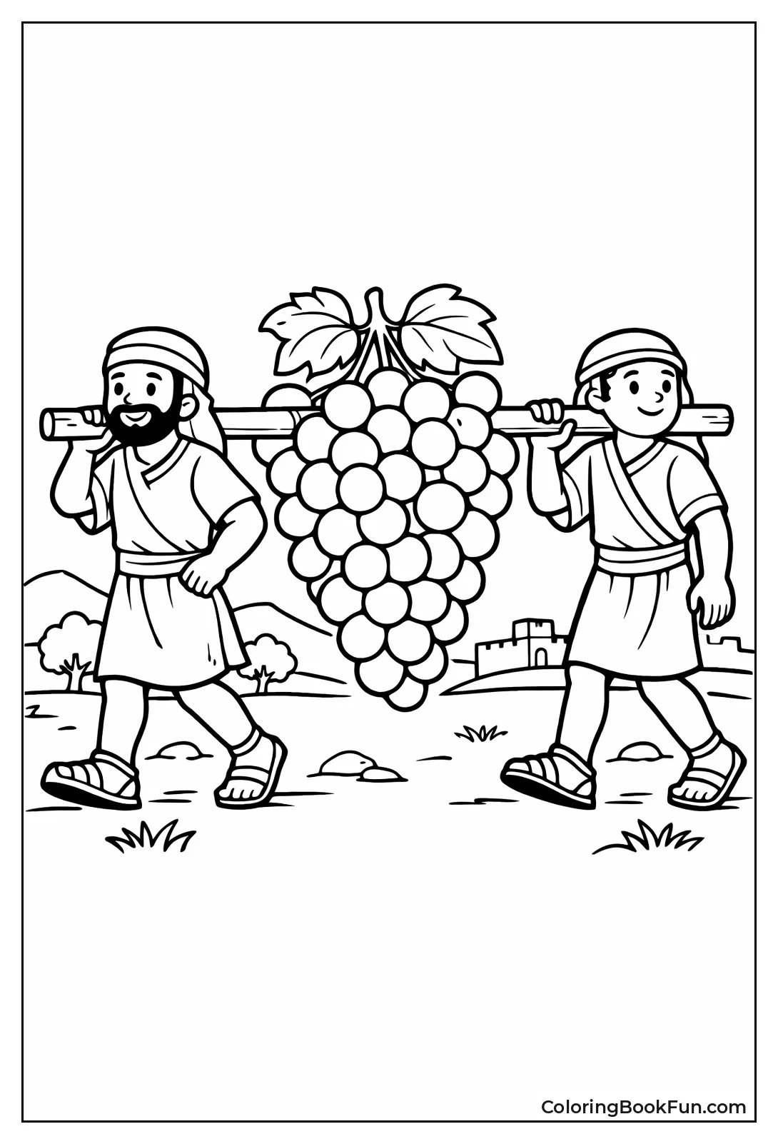 Scouts Carry Huge Grapes