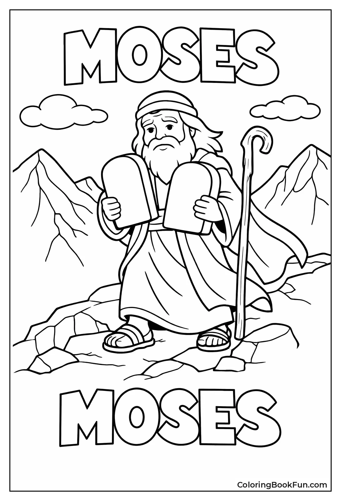 Moses Holds Stone Tablets