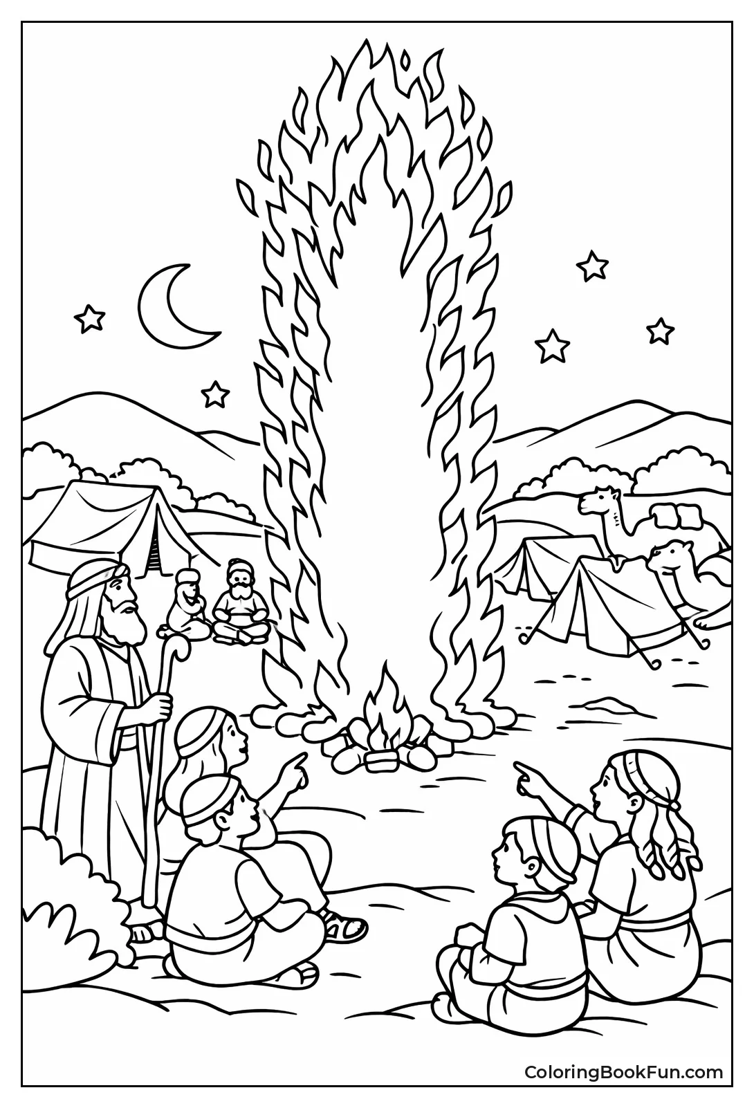 Fire Pillar Lights Night Camp