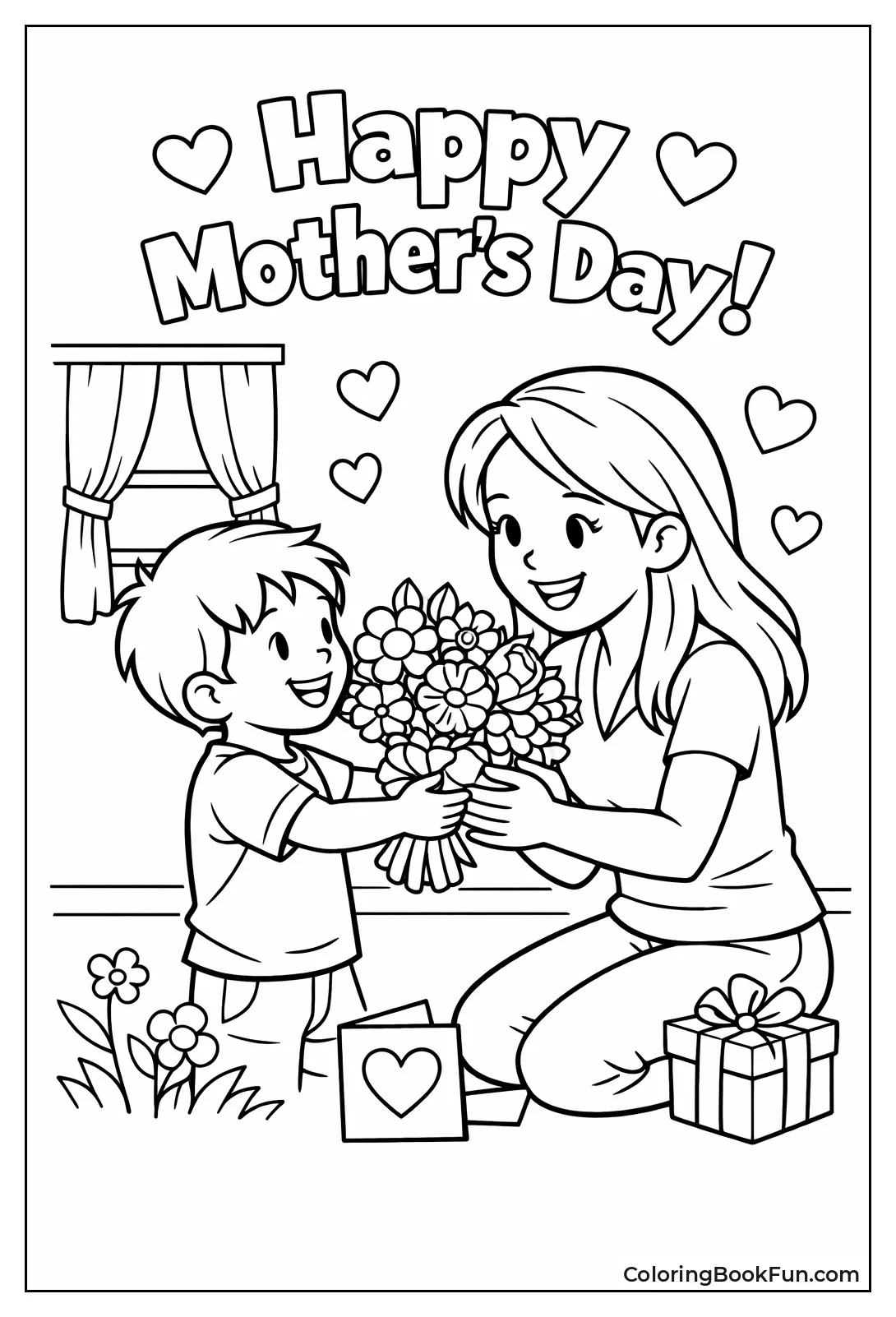 Child Gives Mom Flowers