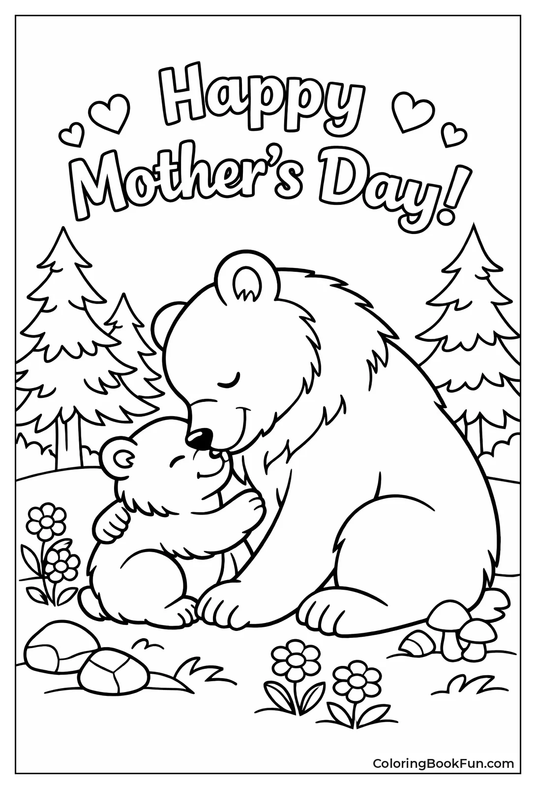 Mama Bear Nuzzles Cub