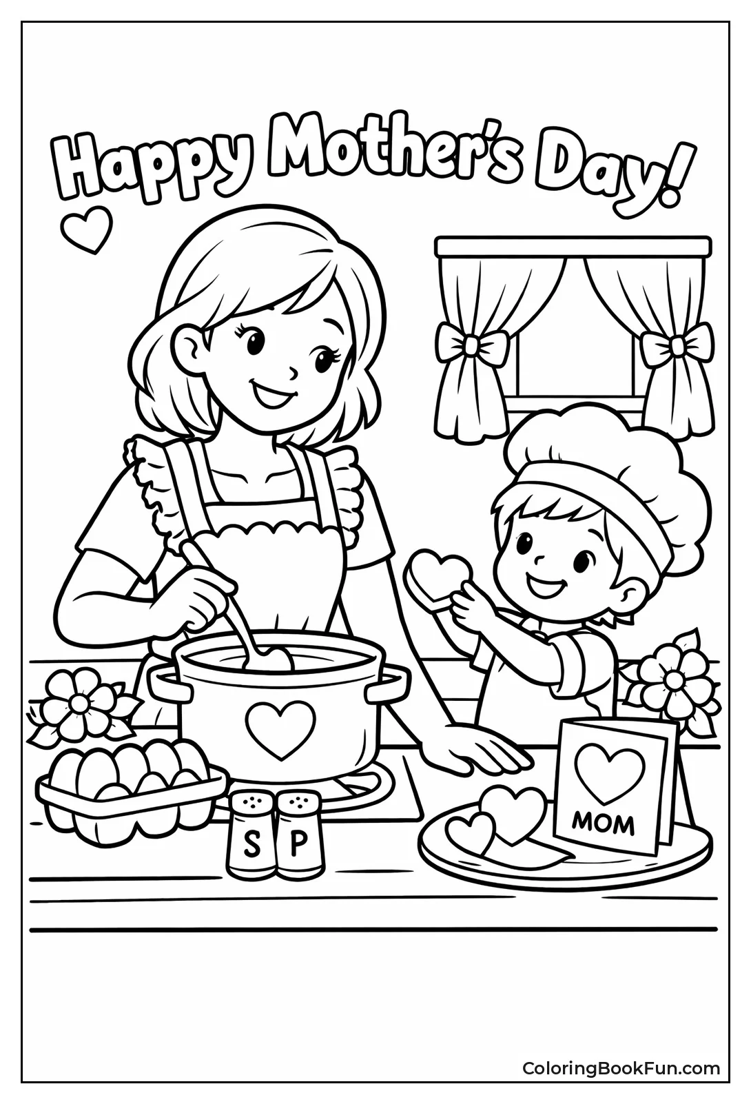 Mom Cooks with Helper