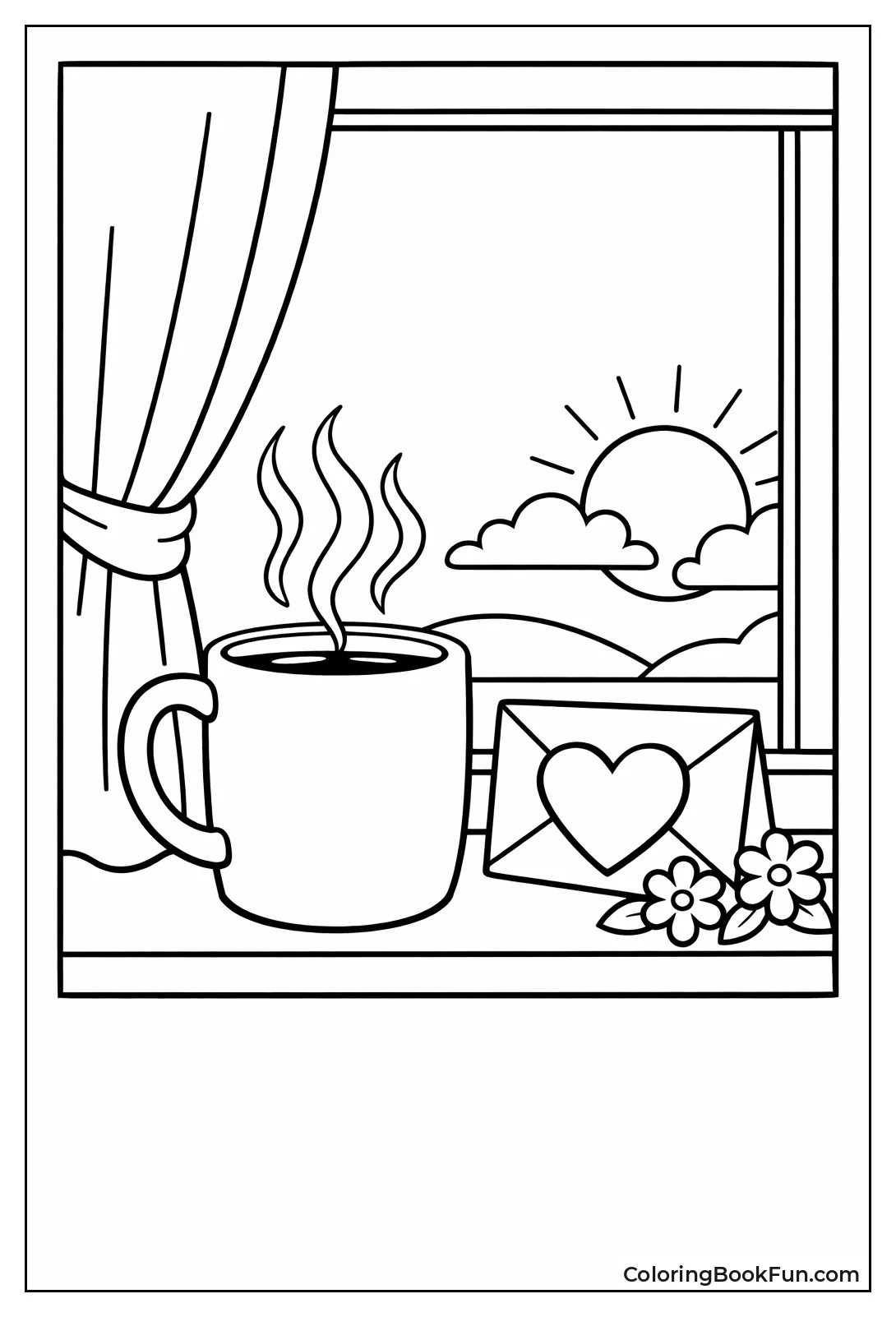 Mom Sips Morning Coffee