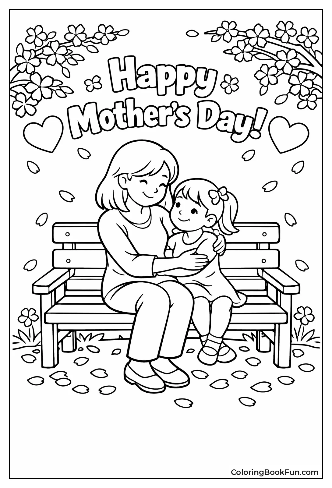 Mom Snuggles on Bench