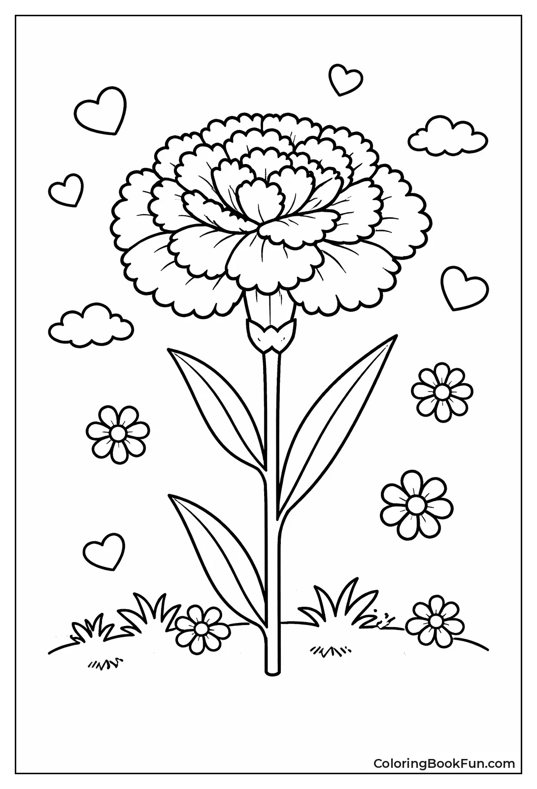 Big Simple Carnation Flower