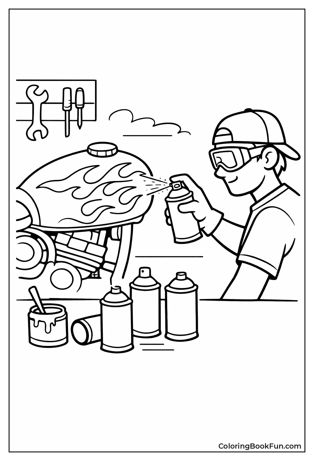 Spray Painting Flame Tank