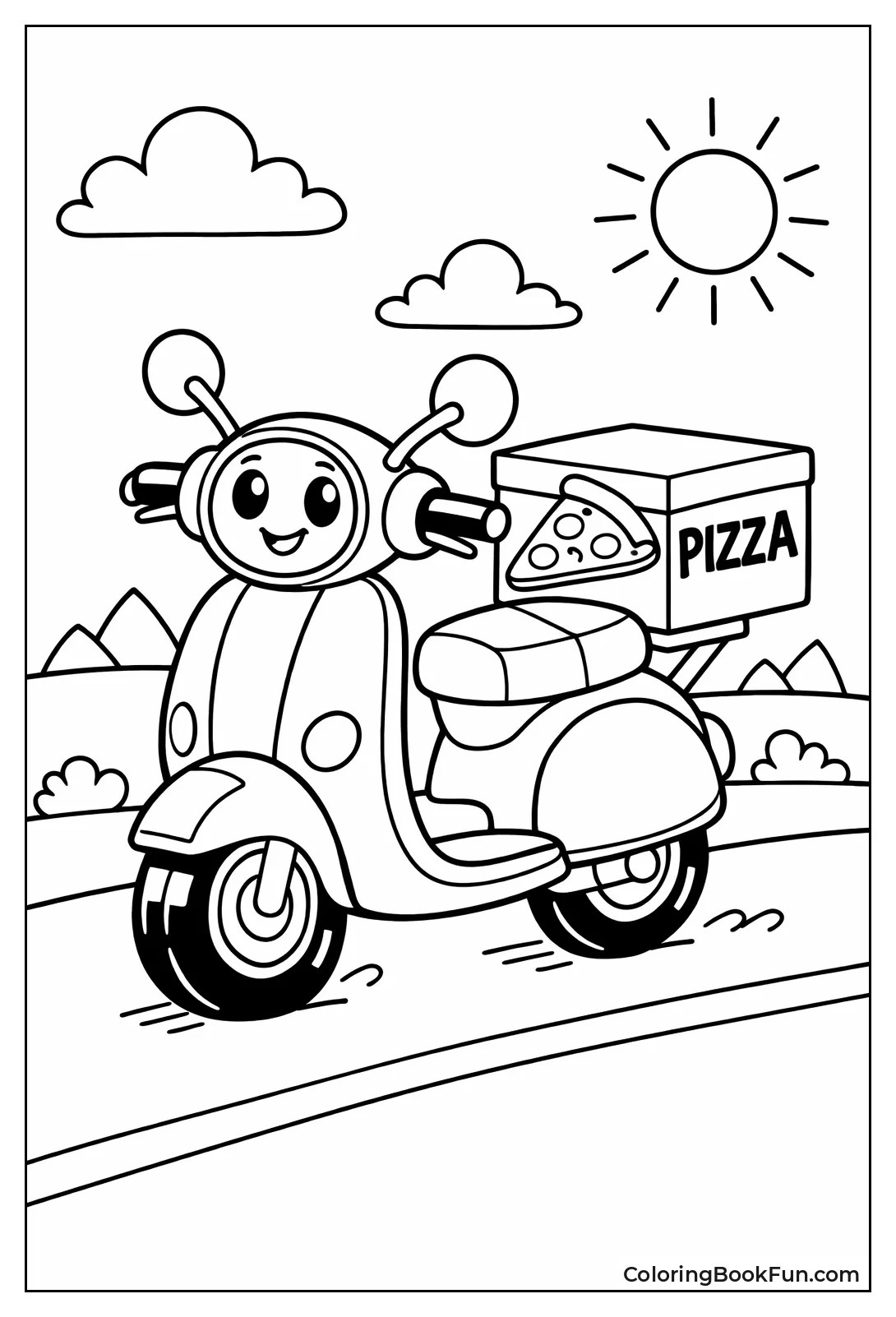 Kawaii Pizza Scooter Delivery