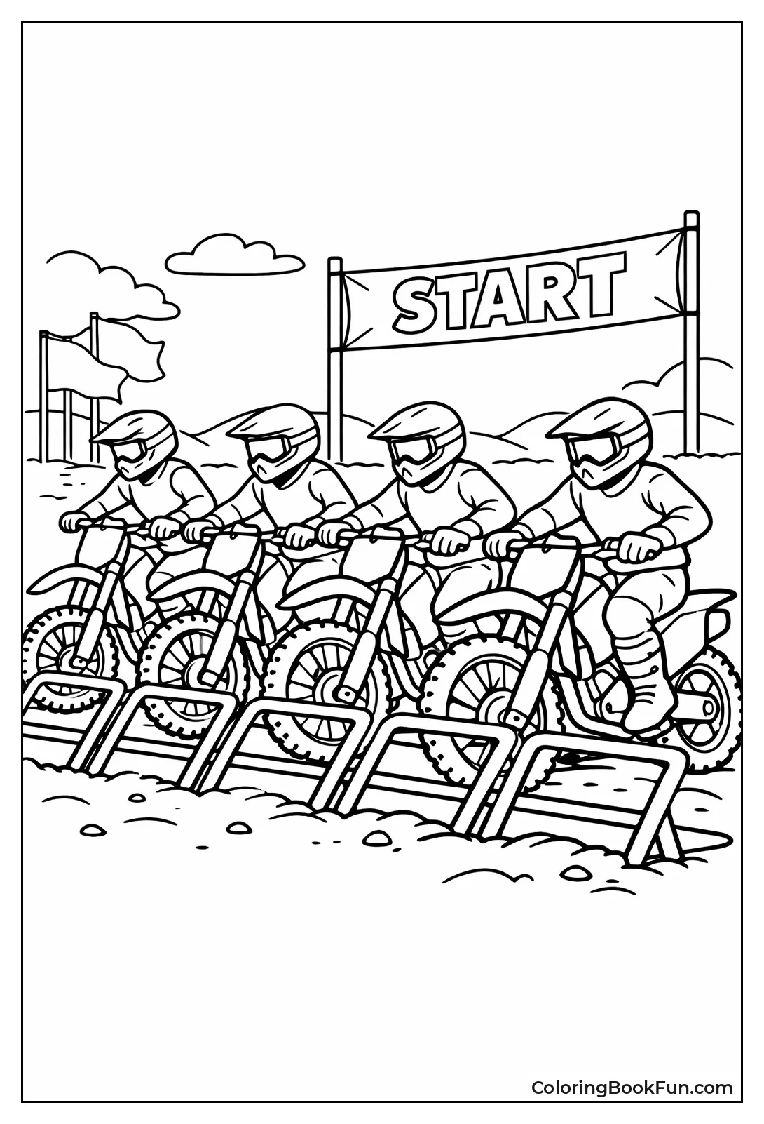 Dirt Bikes Starting Gate