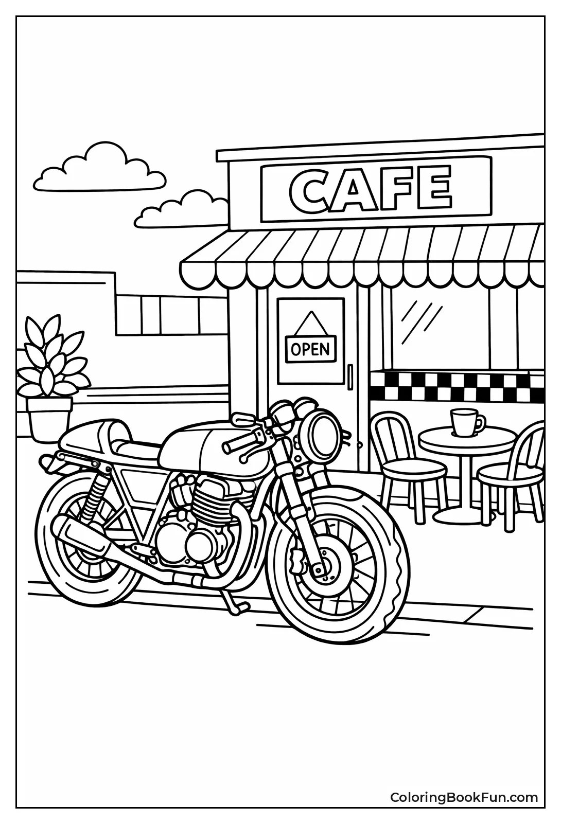 Cafe Racer Parked Outside