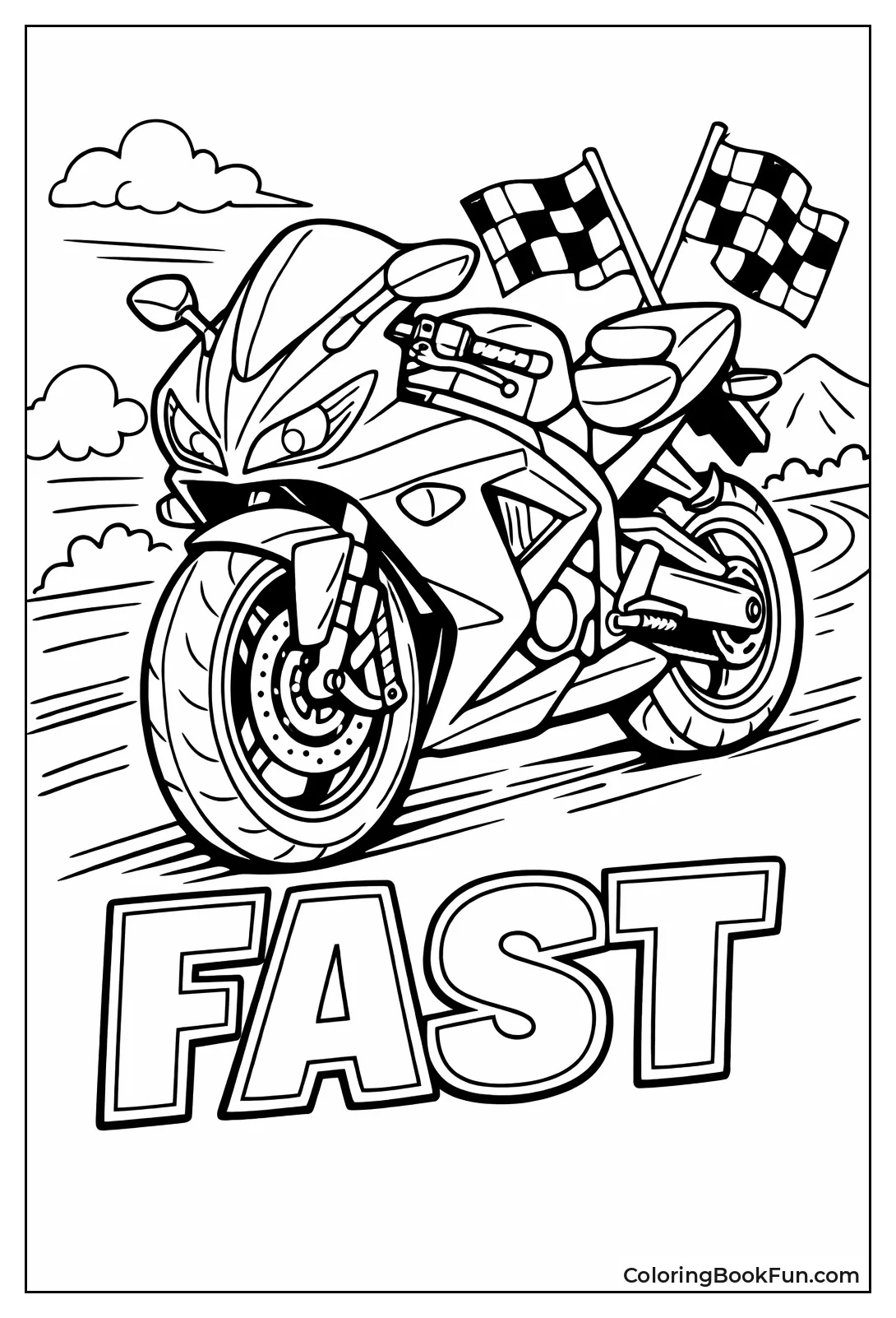 Sleek Sport Bike Front View