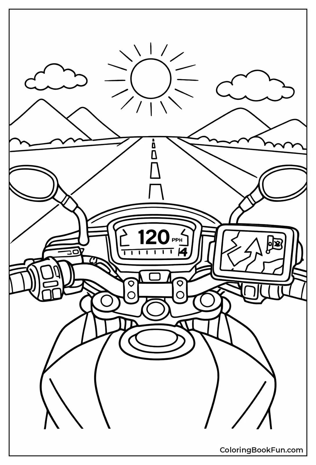 Touring Bike Cockpit View