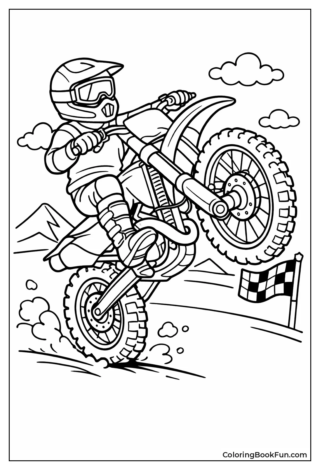 Dirt Bike Wheelie Stunt