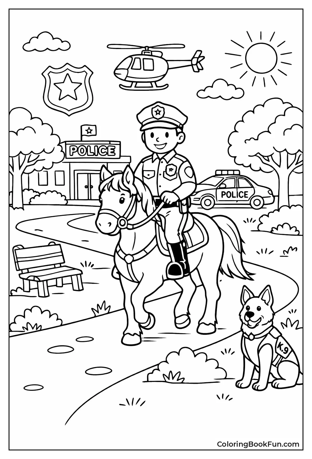 Mounted Officer on Horse