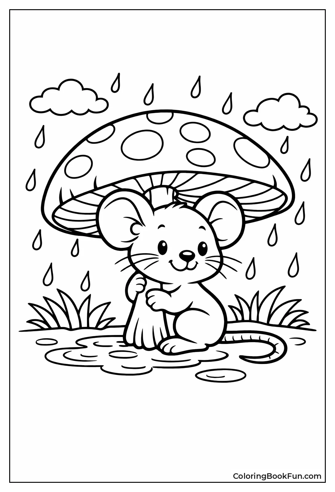 Mouse under Mushroom Umbrella