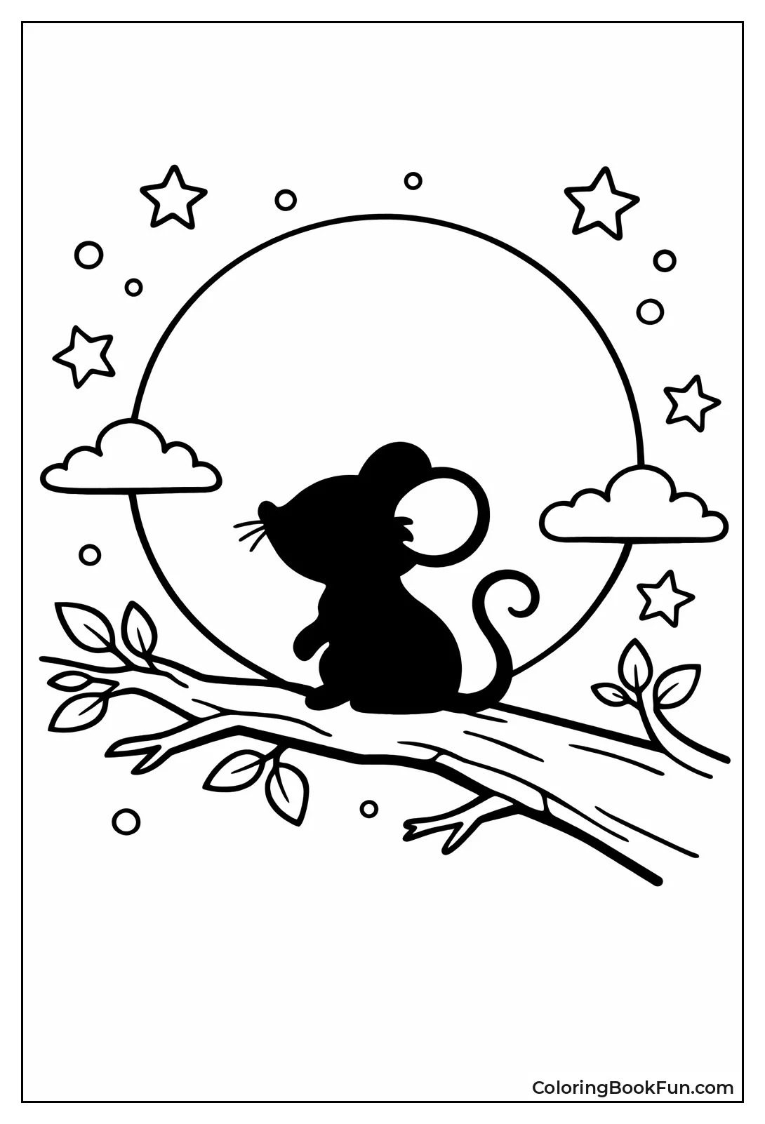 Mouse Silhouette on Moon