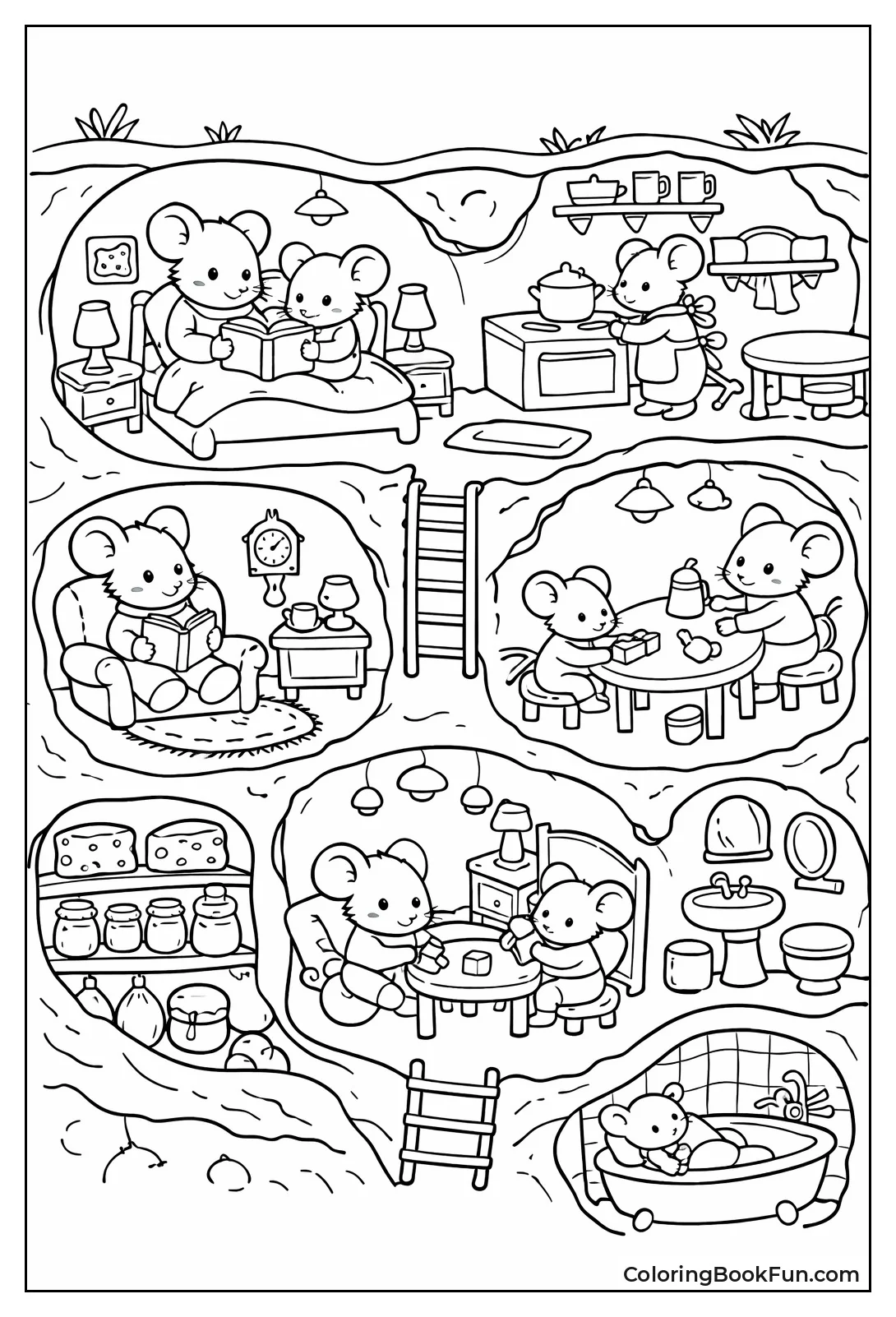 Mouse in Burrow Home