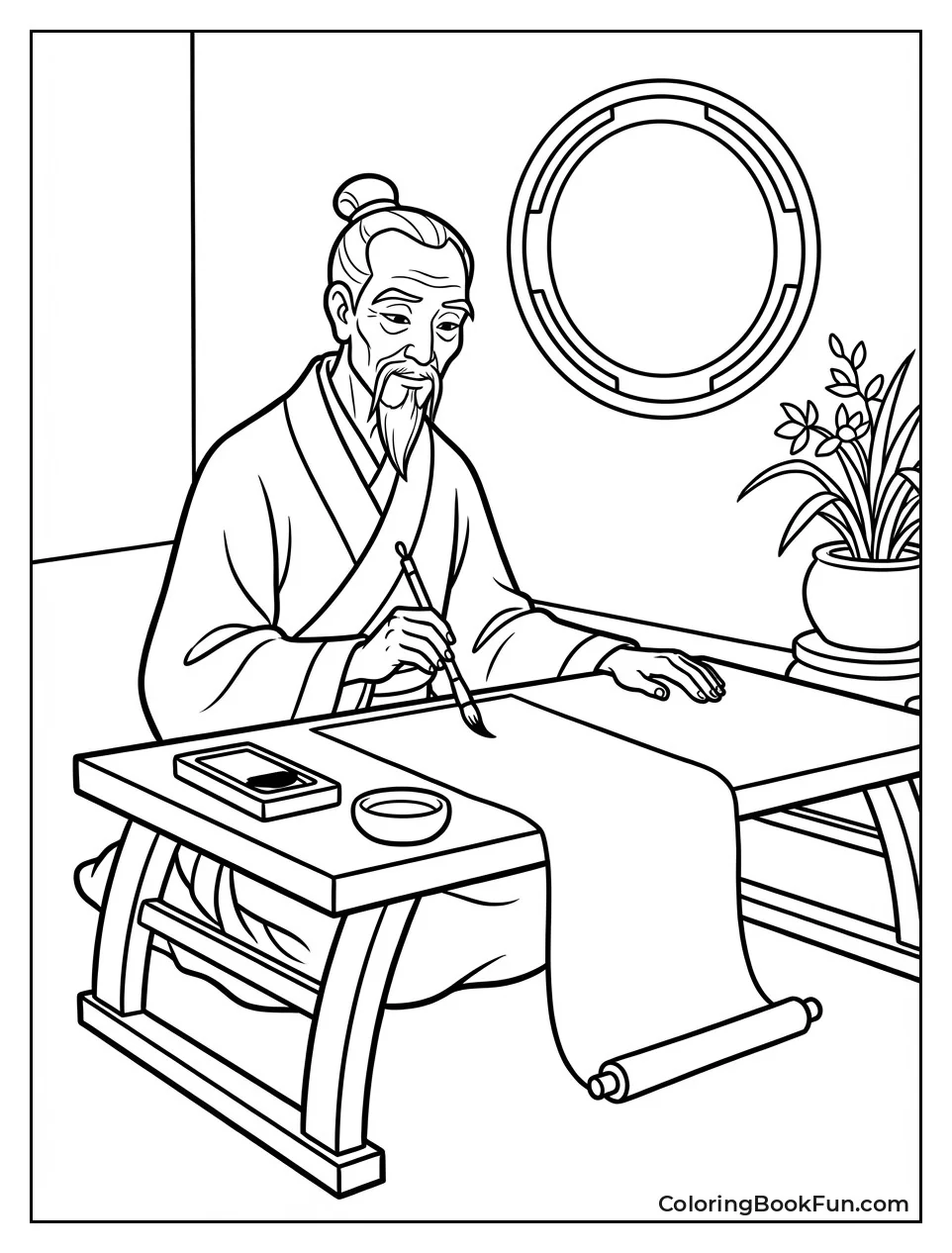 Fa Zhou Writes Calligraphy