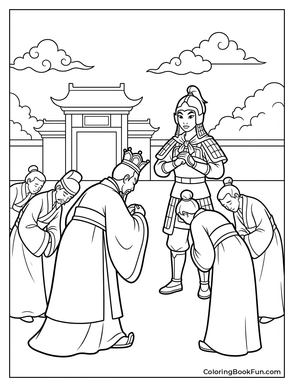 Emperor Bows to Mulan