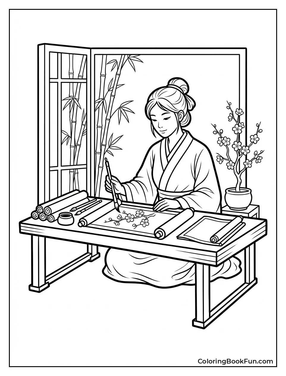 Mulan Paints Cherry Blossoms