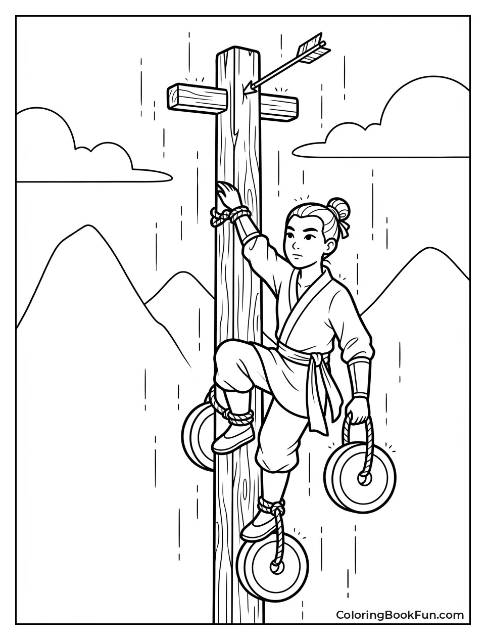 Mulan Climbs Pole Arrow