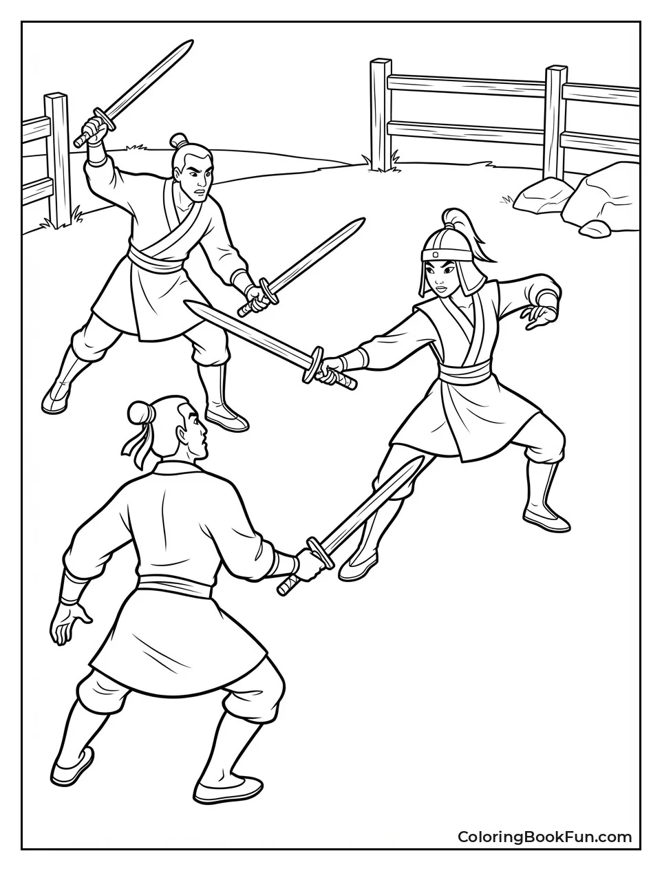 Soldiers Spar Wooden Swords