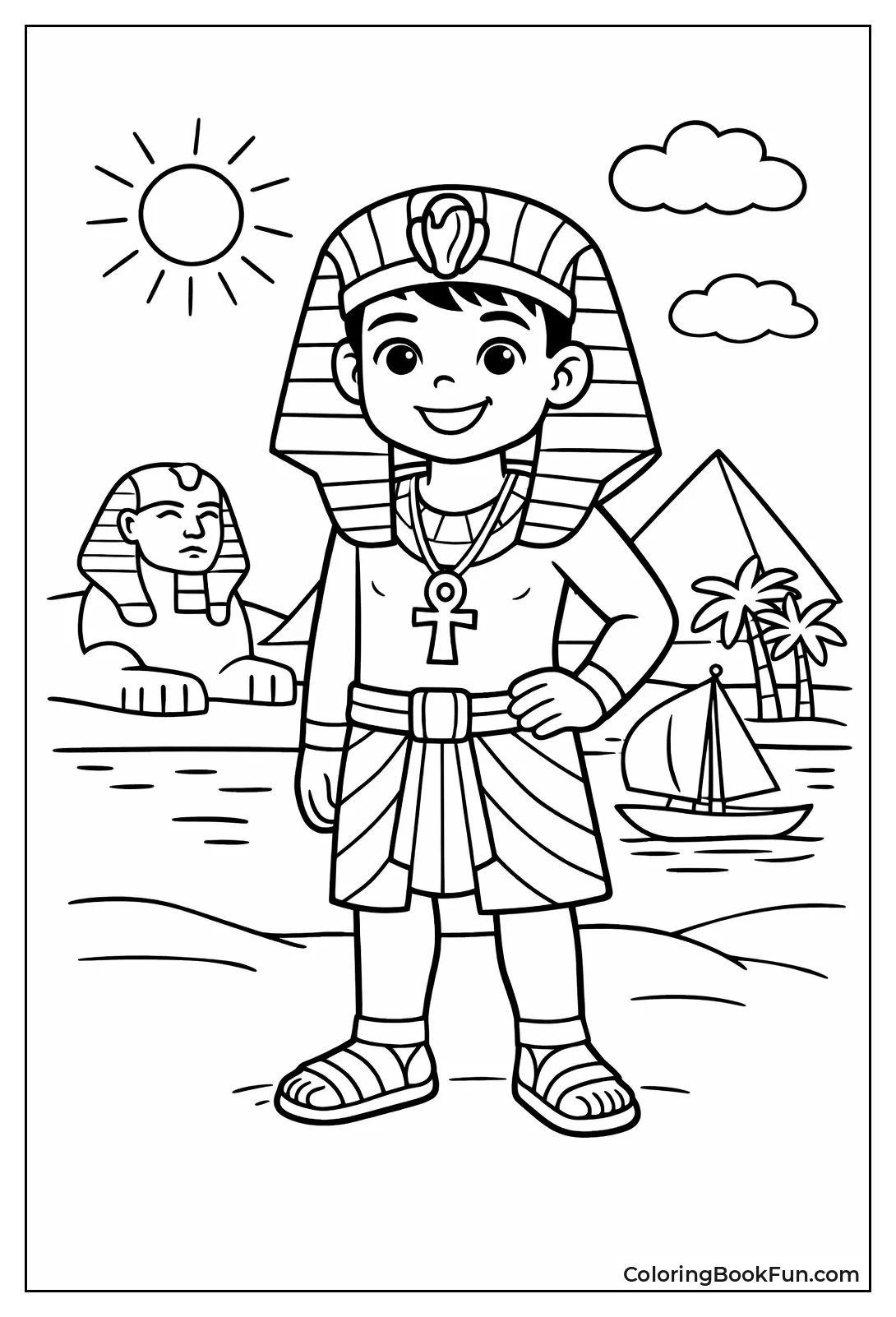 Egyptian Boy Holds Ankh