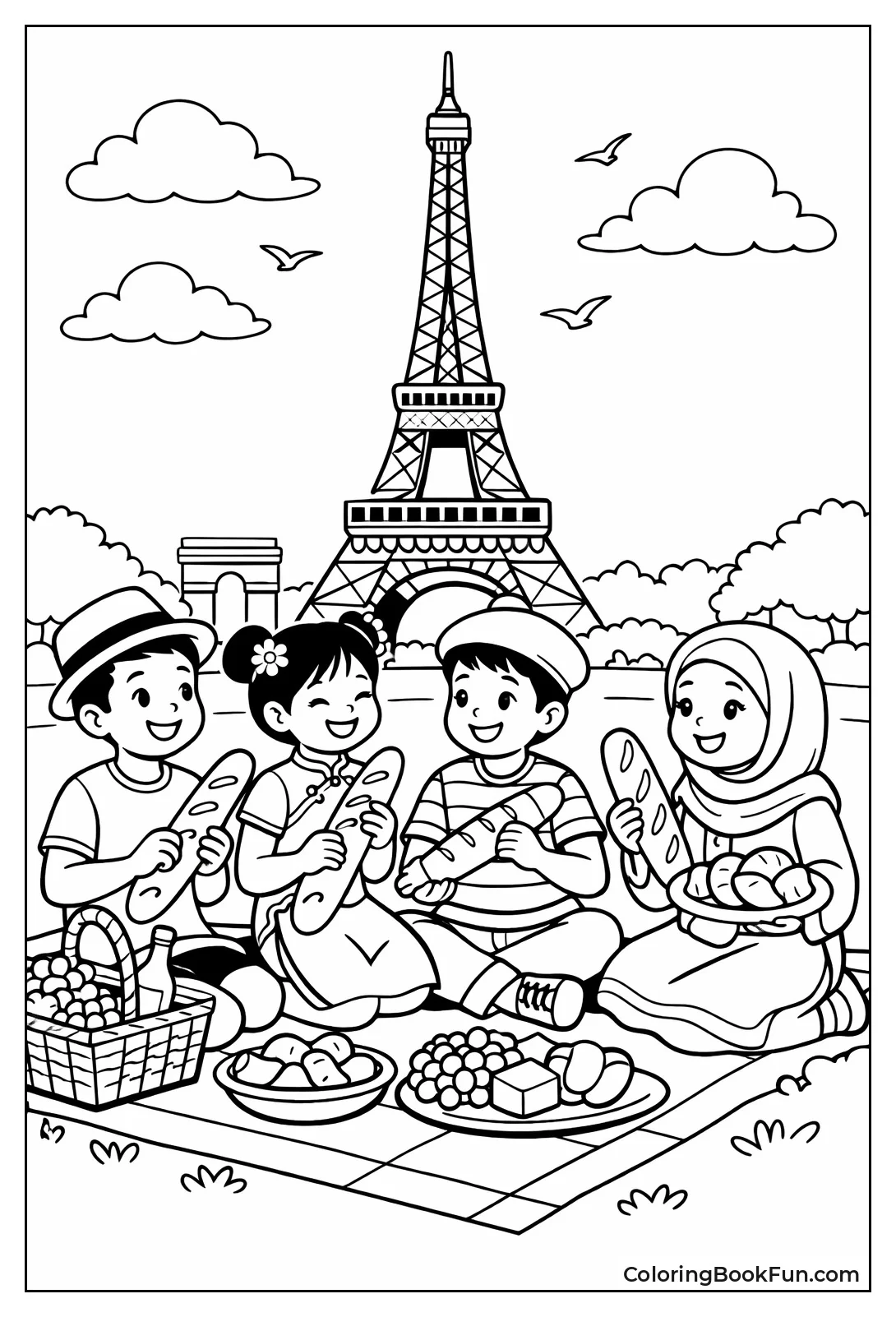 Picnic by Eiffel Tower