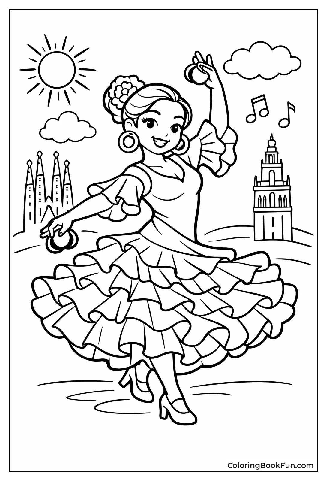 Dancer Twirls with Castanets