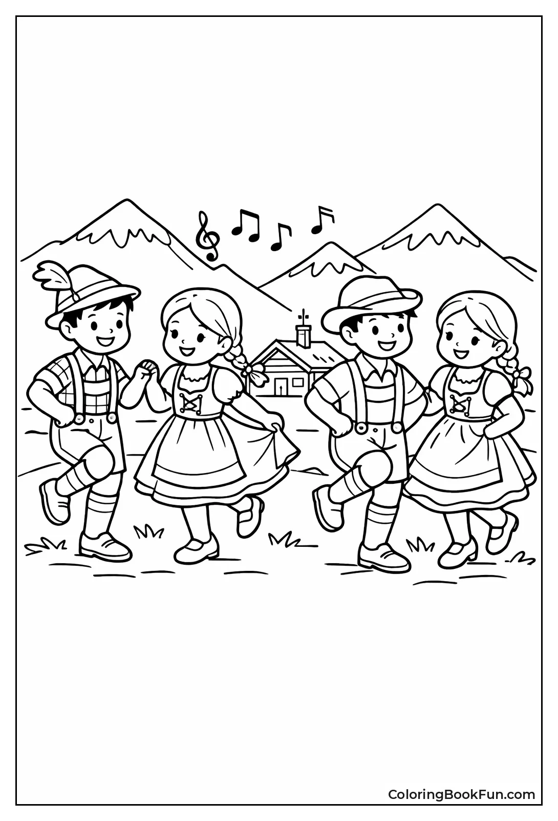 Folk Dancers in Costumes