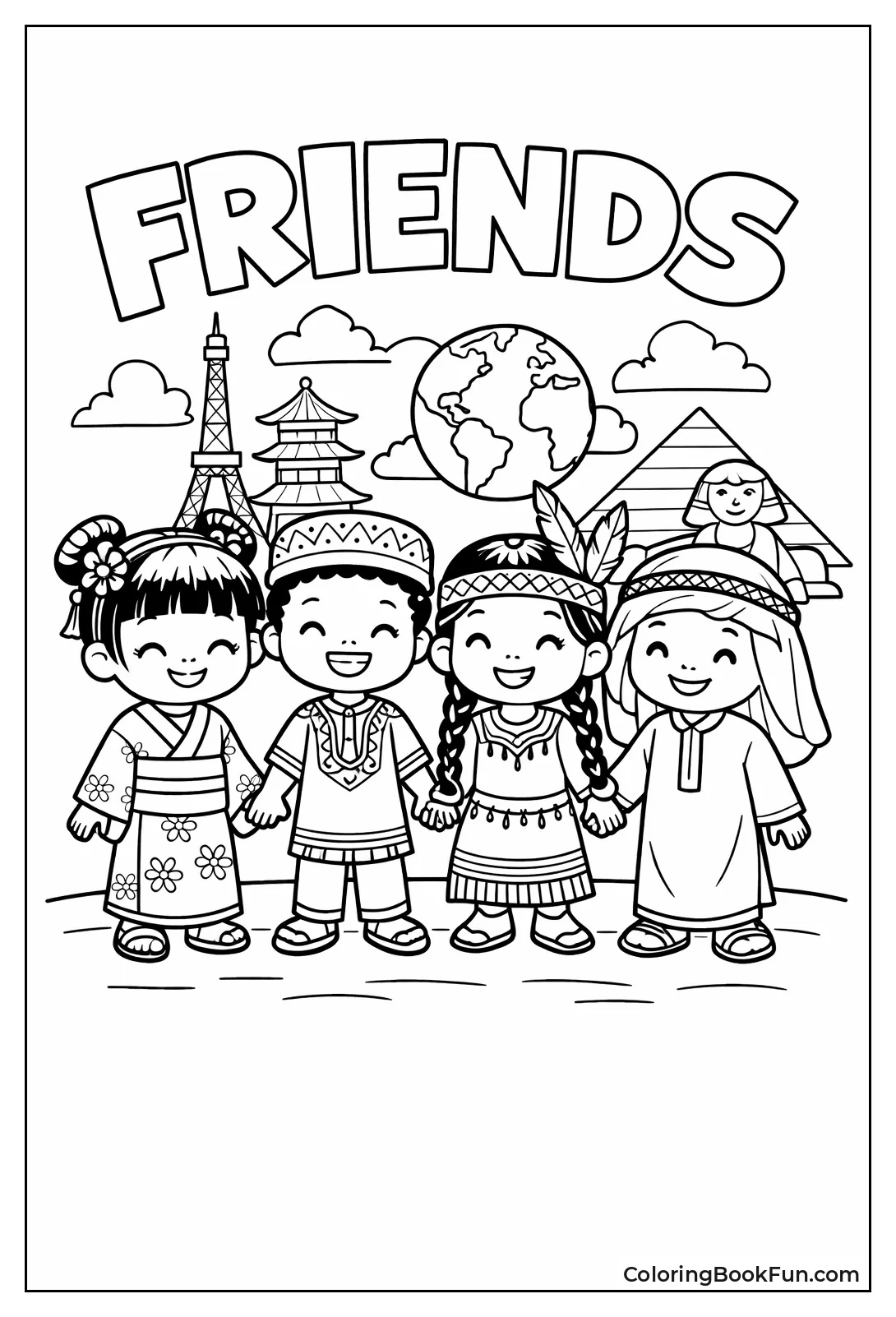 Cute Global Friends Together